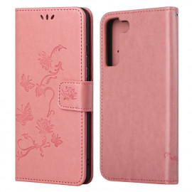 Coverup Blumen & Schmetterlinge Klapphülle - Samsung Galaxy S22 Plus Hülle - Rosa