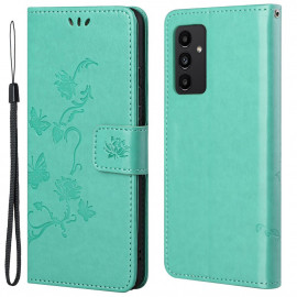 Coverup Blumen & Schmetterlinge Klapphülle - Samsung Galaxy A13 4G Hülle - Mintgrün