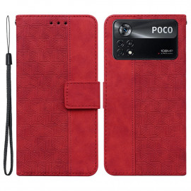 Coverup Geometric Klapphülle - Xiaomi Poco X4 Pro 5G Hülle - Rot