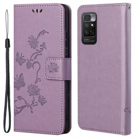 Coverup Blumen & Schmetterlinge Klapphülle - Xiaomi Redmi Note 11 / 11S 4G Hülle - Violett