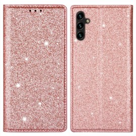 Coverup Glitzer Klapphülle - Samsung Galaxy A54 Hülle - Roségold