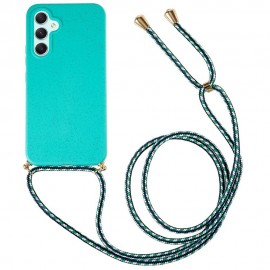 Coverup TPU Back Cover mit Handykette - Biologisch Abbaubar - Samsung Galaxy A54 Hülle - Cyan