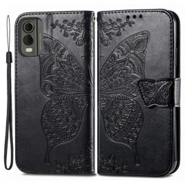 Coverup Schmetterling Klapphülle - Nokia C32 Hülle - Schwarz