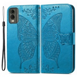 Coverup Schmetterling Klapphülle - Nokia C32 Hülle - Blau