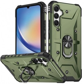 Coverup Heavy Duty Back Cover mit Ring Kickstand - Samsung Galaxy A34 Hülle - Army Green