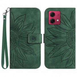 Coverup Sonnenblume Klapphülle mit Schlüsselband - Motorola Moto G84 Hülle - Grün