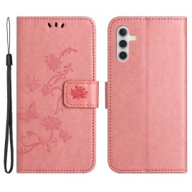 Coverup Blumen & Schmetterlinge Klapphülle - Samsung Galaxy S25 / S24 Hülle - Rosa