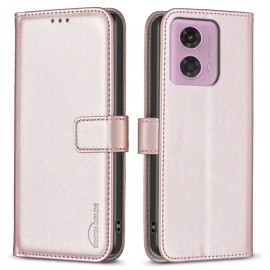 BINFEN Klapphülle - Motorola Moto G04(s) / G24 / E14 Hülle - Roségold