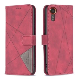 BINFEN Geometric Klapphülle - Samsung Galaxy Xcover 7 Hülle - Rot