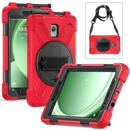 Heavy Duty Case mit Schultergürtel - Samsung Galaxy Tab Active 3 / Tab Active 5 Hülle - Rot