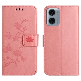 Coverup Blumen & Schmetterlinge Klapphülle - Motorola Moto G05 / E15 Hülle - Rosa