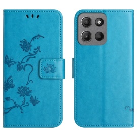 Coverup Blumen & Schmetterlinge Klapphülle - Motorola Moto G15 / G15 Power Hülle - Blau