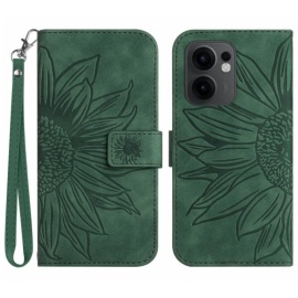 Coverup Sonnenblumen Klapphülle - OPPO Reno13 F / FS 5G Hülle - Grün